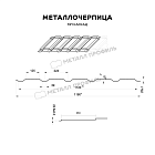 Металлочерепица МЕТАЛЛ ПРОФИЛЬ Каскад (ПЭ-01-9003-0.45)
